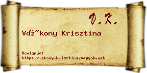 Vékony Krisztina névjegykártya